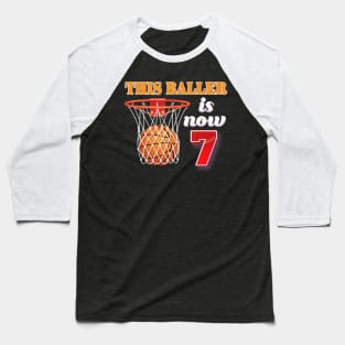 This Baller Is Now 7 Year Old 7Th Birthday Basketball Boy Baseball T-Shirt